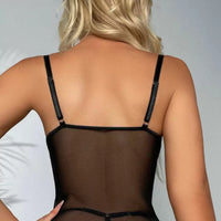 4 ensembles Lingerie ensemble de corset à galons frontaux contrastés en maille, avec porte-jarretelles