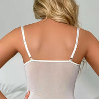 4 ensembles Lingerie ensemble de corset à galons frontaux contrastés en maille, avec porte-jarretelles