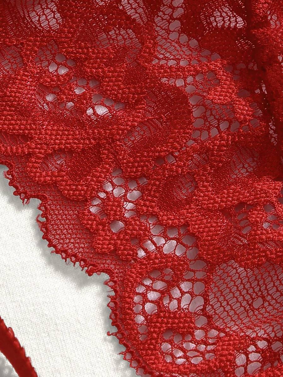 4 ensembles Lingerie ensemble de corset à galons frontaux contrastés en maille, avec porte-jarretelles