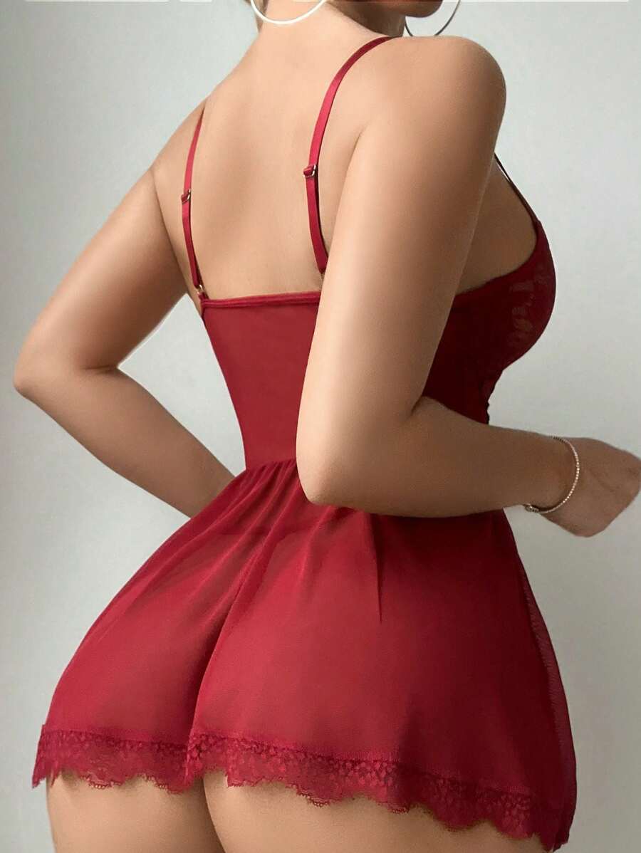 3 pièces Robe de lingerie en dentelle et tulle
