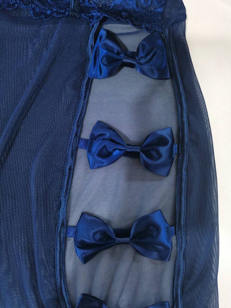 Ensemble De 2 Pièces Robe De Lingerie Sexy En Dentelle Pour Femmes (avec Armature, String)