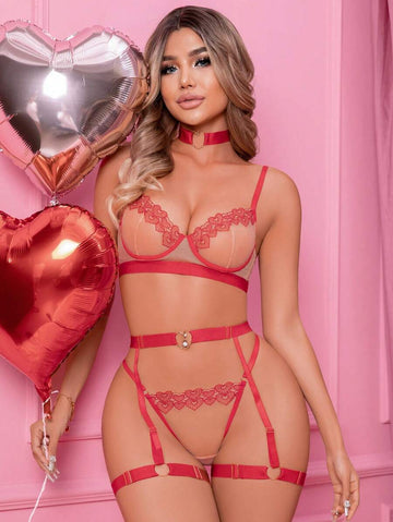 Lingerie Sexy Femme 4pcs/set (thème Saint Valentin)