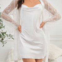 Ensemble de pyjama simple et sobre avec décoration en dentelle pour femmes, lingerie de mariée, vêtements d'automne