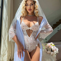 Combinaison sexy ajourée en dentelle pour la saison des mariages, lingerie de mariée