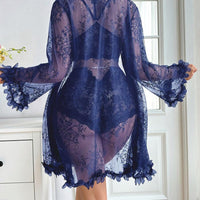 SilkySpell Ensemble de lingerie sexy avec patchwork en dentelle pour femmes