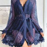 SilkySpell Ensemble de lingerie sexy avec patchwork en dentelle pour femmes