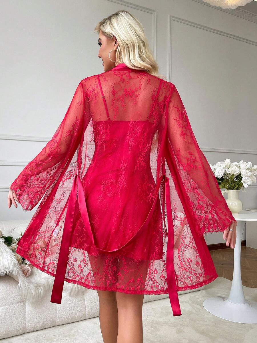 Ensemble de pyjama simple et sobre avec décoration en dentelle pour femmes, lingerie de mariée, vêtements d'automne