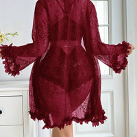 SilkySpell Ensemble de lingerie sexy avec patchwork en dentelle pour femmes