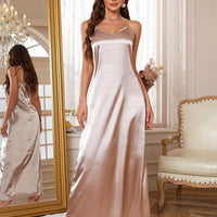 Slumberist 3 pièces Ensemble de vêtements de nuit pour femmes avec robe de chambre en dentelle contrastée, nuisette en satin et shorts, vacances