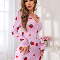 Combinaison-short imprimé cerises pour femme, automne