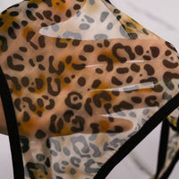 Nuisette léopard sexy en maille avec dos nu et liens pour sortir