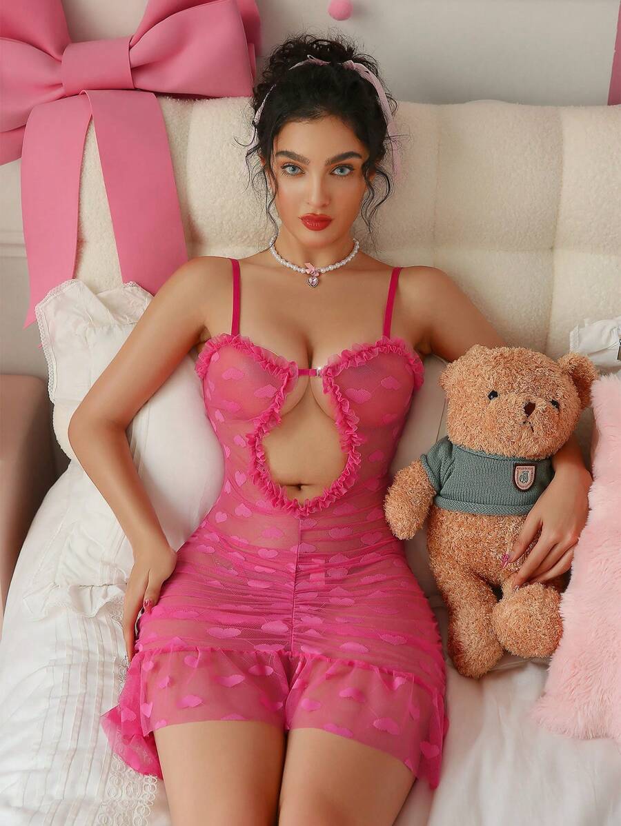 PetitDoll Nuisette sexy transparente avec cœur ajouré