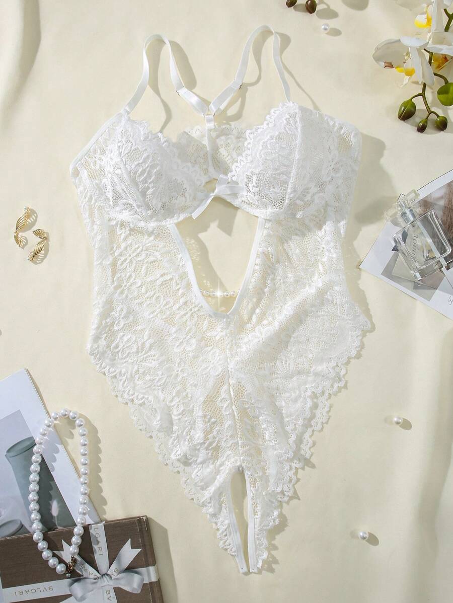 Combinaison sexy ajourée en dentelle pour la saison des mariages, lingerie de mariée