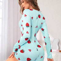 Combinaison-short imprimé cerises pour femme, automne