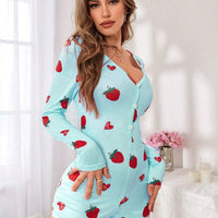 Combinaison-short imprimé cerises pour femme, automne