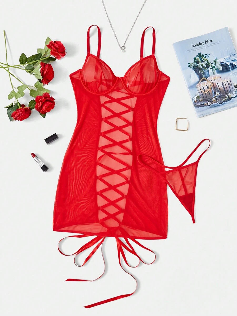 Empress Envy Ensemble de robe et string sexy