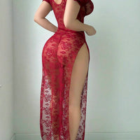 2 pièces/Set Nuisette sexy en dentelle pour femmes (avec armature, string)