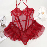 SpicyHot Body transparent à bretelles avec patchwork de dentelle