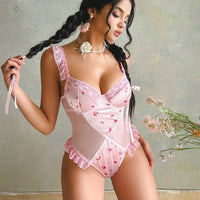 FloralLove 1 pièce Combinaison transparente sexy