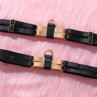 Ensemble de 3 soutien-gorge porte-jarretelles en maille transparente sexy pour femme