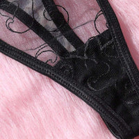 Ensemble de 3 soutien-gorge porte-jarretelles en maille transparente sexy pour femme