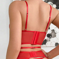 2 pièces/set Soutien-gorge avec armatures en maille sexy et broderie papillon pour femmes