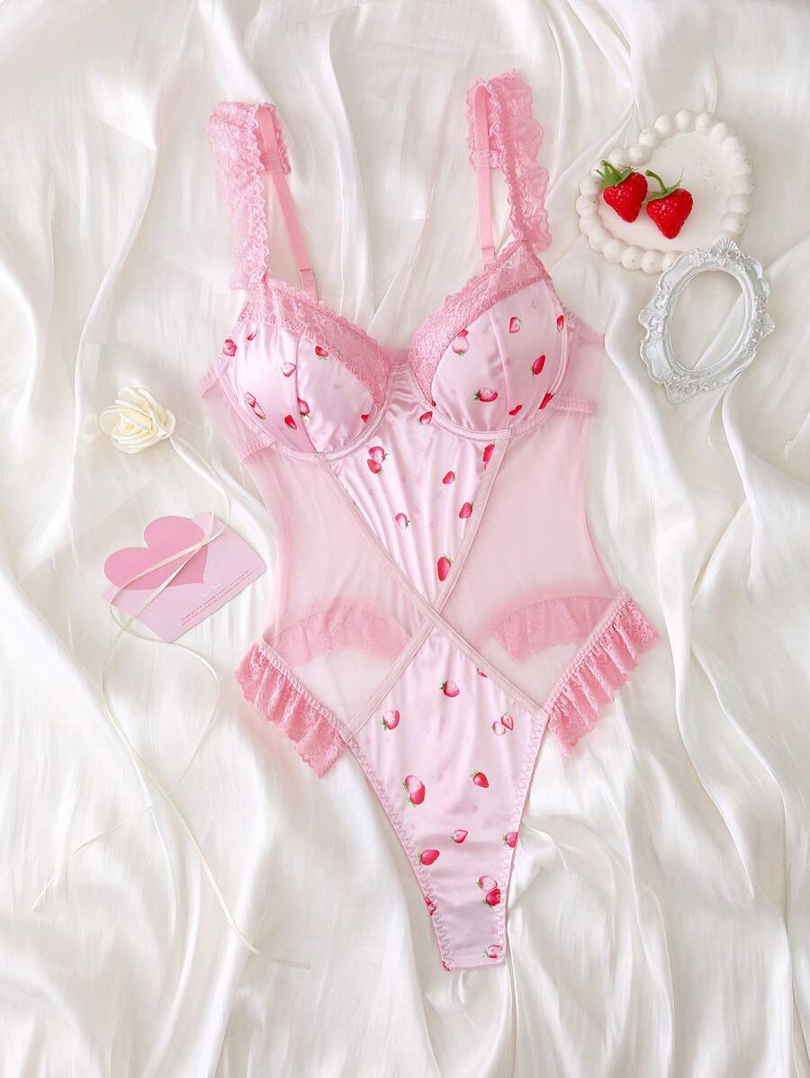 FloralLove 1 pièce Combinaison transparente sexy