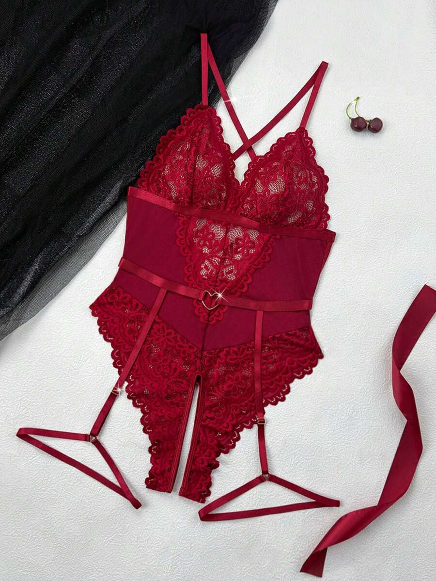 2 pièces Body femme avec empiècement en dentelle