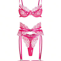 Ensemble de lingerie sexy en dentelle ajourée pour femmes, 5 pièces pour sortir