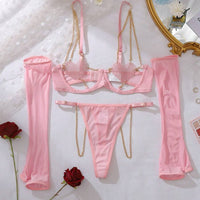 4 pièces avec strass en forme de cœur