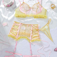 PetitDoll 5 pièces Ensemble de lingerie romantique, doux et mignon