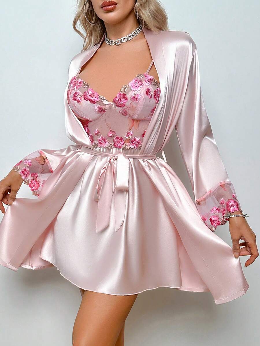 SilkySpell 2 pièces Ensemble de vêtements de nuit femme sexy