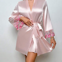 SilkySpell 2 pièces Ensemble de vêtements de nuit femme sexy