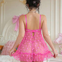 PetitDoll 2 pièces/Set Nuisette sexy en maille pour femmes (avec armature, string)