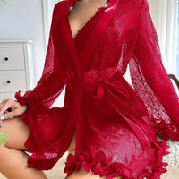 SilkySpell Ensemble de lingerie sexy avec patchwork en dentelle pour femmes