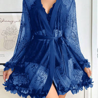 SilkySpell Ensemble de lingerie sexy avec patchwork en dentelle pour femmes