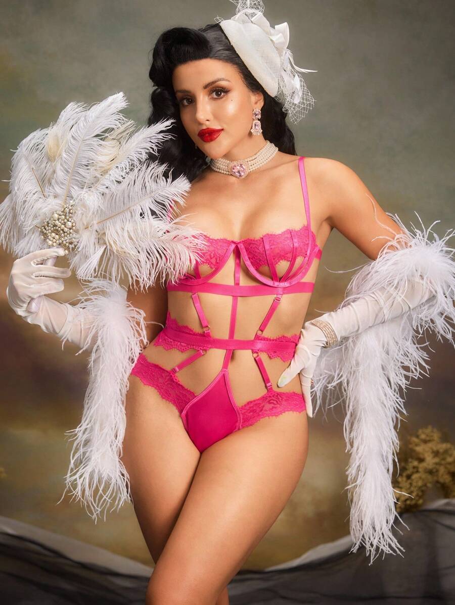 Body sexy en dentelle ajourée pour femmes