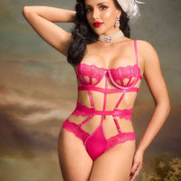 Body sexy en dentelle ajourée pour femmes