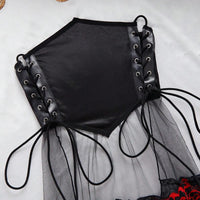 Ensemble de lingerie sexy pour femmes, ourlet à volants en dentelle transparente, convient pour les vacances et les mariages