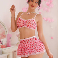 PetitDoll 3 pièces/Set Lingerie sexy en dentelle avec panneaux pour femmes