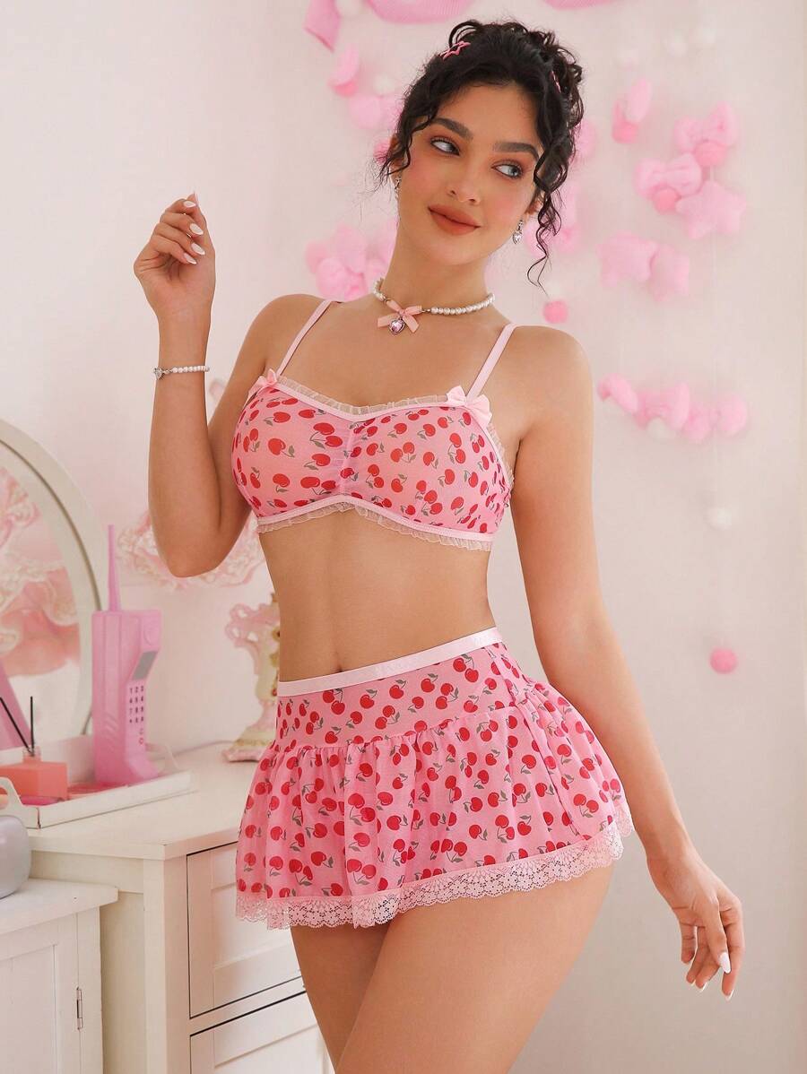 PetitDoll 3 pièces/Set Lingerie sexy en dentelle avec panneaux pour femmes