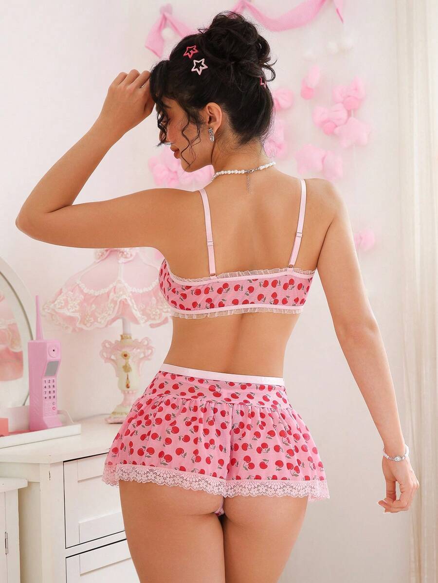 PetitDoll 3 pièces/Set Lingerie sexy en dentelle avec panneaux pour femmes