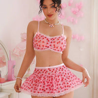 PetitDoll 3 pièces/Set Lingerie sexy en dentelle avec panneaux pour femmes