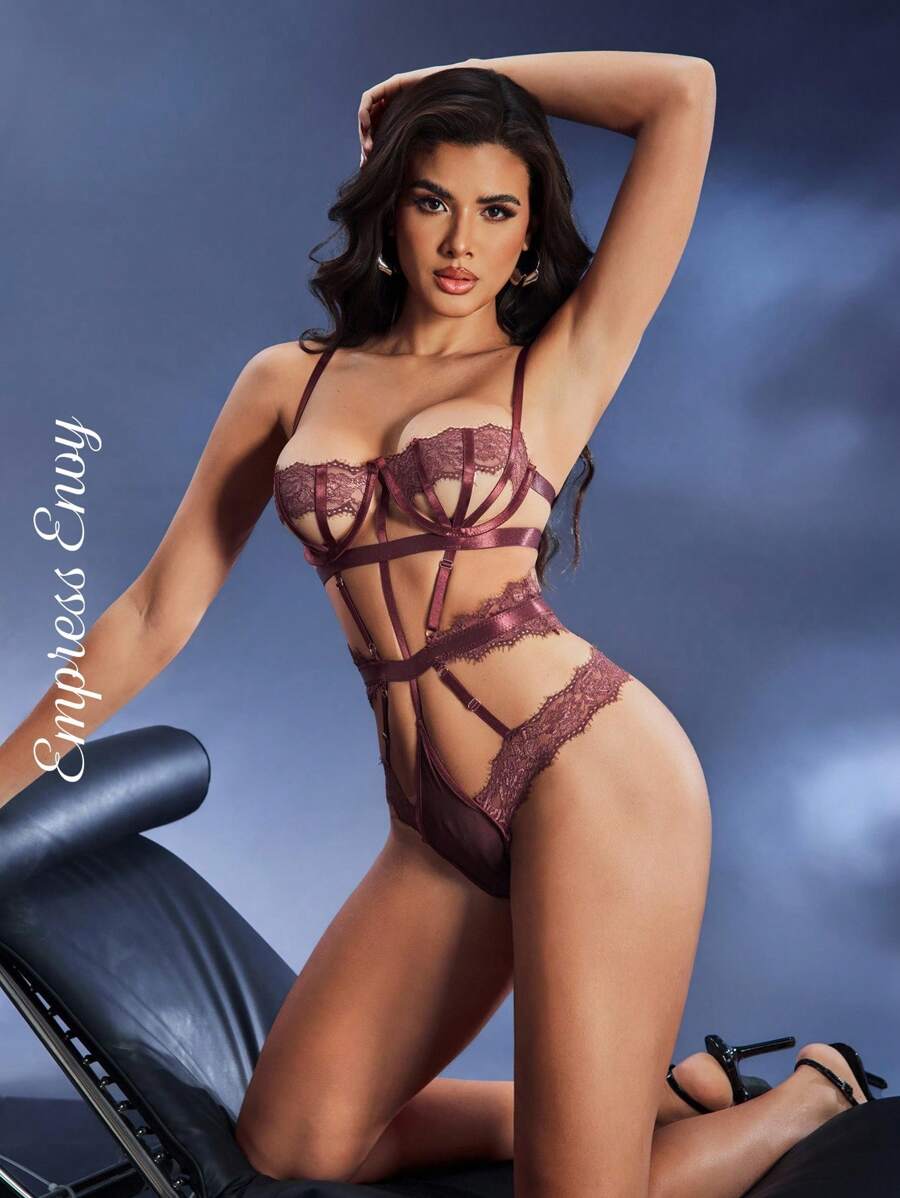 Body sexy en dentelle ajourée pour femmes