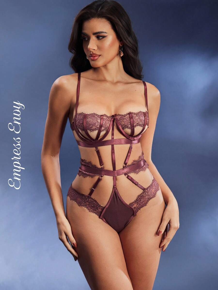 Body sexy en dentelle ajourée pour femmes