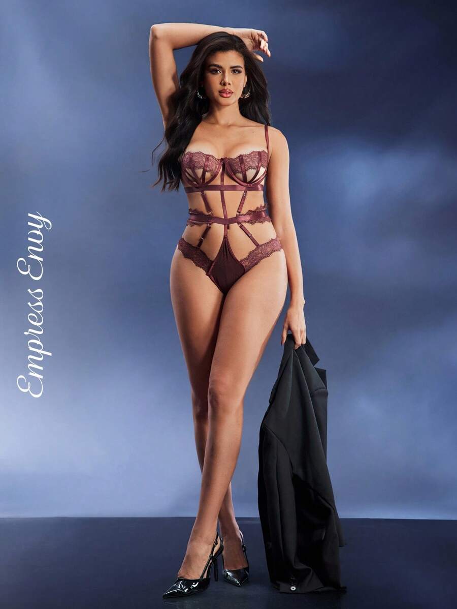 Body sexy en dentelle ajourée pour femmes