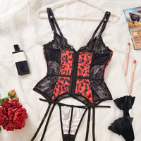 Soutien-gorge sexy pour femmes avec imprimé léopard gothique, couleurs contrastées, armatures de soutien, dentelle et maille, coupe affinante