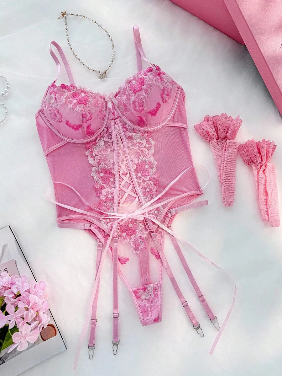 4 pièces Ensemble de lingerie sexy