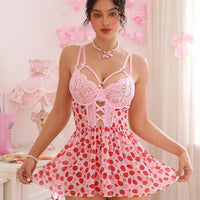 PetitDoll 2 pièces Ensemble de nuisette en dentelle sexy et patchwork pour femmes, pour sortir