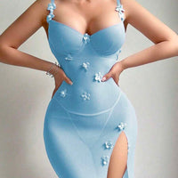 2 pièces Ensemble de nuisette en maille sexy pour femmes (avec armature, string)